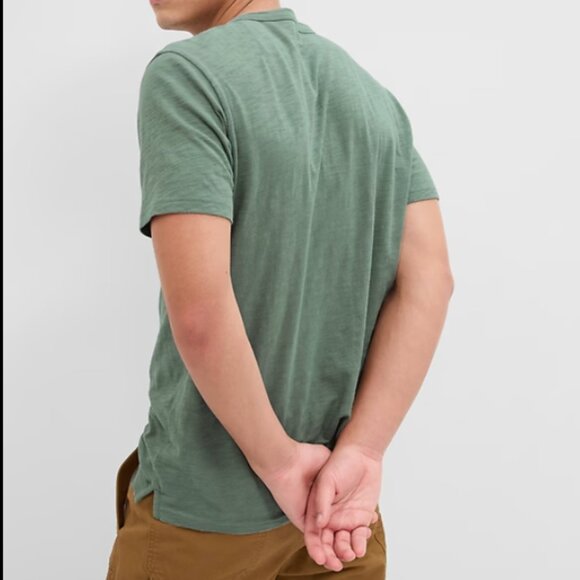 Gap Factory Lived-In Henley T-Shirt, Sage Green, Large, EUC - Picture 3 of 3